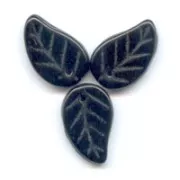 Leaves 14x9mm Jet x20