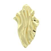 45x25mm Brass Irregular pleated effect pendant - Gold Tone x1|raw }}