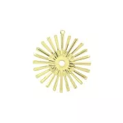28x25.5mm Brass sun pendant for DIY jewels - Gold Tone x1