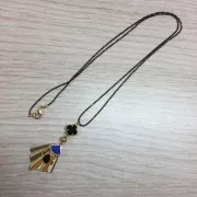 35x27mm Brass pleated effect pendant - Rhodium Tone x1