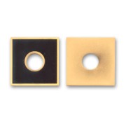 Enameled square 25mm Jet/Goldx1