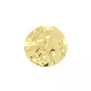 28mm Brass crumpled effect Irregular round pendant - Gold Tone x1