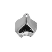 26x25mm Brass Irregular crumpled effect pendant - Rhodium Tone x1