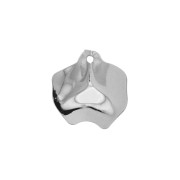 26x25mm Brass Irregular crumpled effect pendant - Rhodium Tone x1