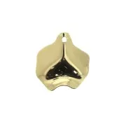 26x25mm Brass Irregular crumpled effect pendant - Gold Tone x1