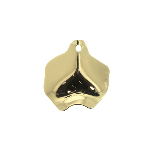 26x25mm Brass Irregular crumpled effect pendant - Gold Tone x1