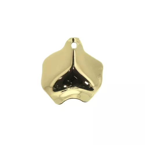 26x25mm Brass Irregular crumpled effect pendant - Gold Tone x1