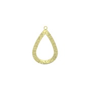26x16.5mm Hammered curved drop charm - Gold Tone x1|raw }}