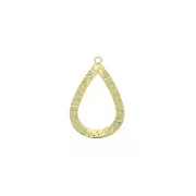 26x16.5mm Hammered curved drop charm - Gold Tone x1