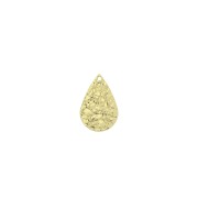 18x11mm hammered drop charm - Gold Tone x1
