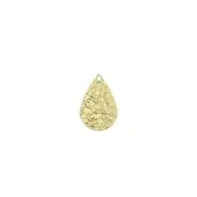 18x11mm hammered drop charm - Gold Tone x1