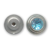 Screw-on round clasp 12mm Aquamarine x1