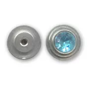 Screw-on round clasp 12mm Aquamarine x1
