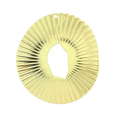 42x38mm Brass irregular openworked pendant with a pleated effect - Gold Tone x1