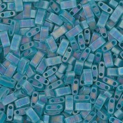 Miyuki Half Tila Beads 5x2.3x1.9mm HTL-2405FR - Matte Transparent Teal AB x10g