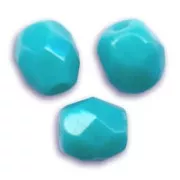 Fire Polished faceted round beads 4mm Turquoise x50