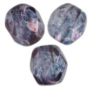 Fire Polished faceted round beads 4mm Crystal Lila Vega Luster x50|raw }}