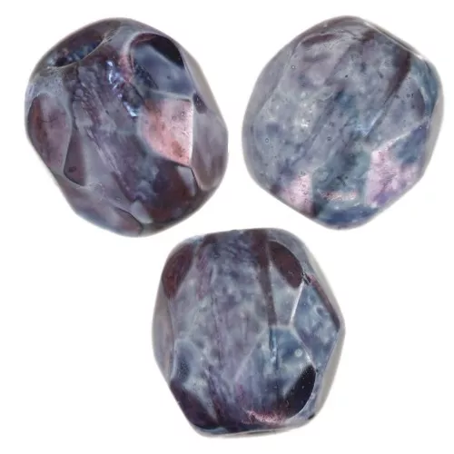 Fire Polished faceted round beads 4mm Crystal Lila Vega Luster x50