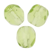 Fire Polished faceted round beads 3 mm Light Olivine x50