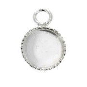 925 Sterling Silver Pendant setting for 8 mm flat back cabochon x1|raw }}