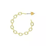 29mm Brass hoop earrings with a mesh chain effect to decorate - Gold Tone x2