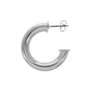 30mm brass hoop Earrings to decorate - Rhodium Tone x2