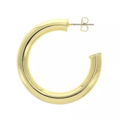 40mm brass hoop Earrings to decorate - Gold Tone x2
