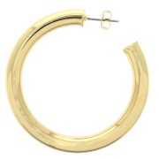 49mm brass hoop Earrings to decorate - Gold Tone x2