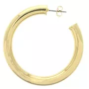 49mm brass hoop Earrings to decorate - Gold Tone x2