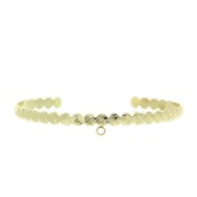 4.6x160mm Brass striated cuff bracelet with closed jump ring - Gold Tone x1|raw }}