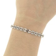 6x160mm Brass eye cuff bracelet to decorate - Rhodium Tone x1