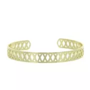 8x160mm Brass rhombus cuff bracelet to decorate - Gold Tone x1