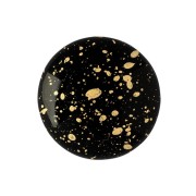 18mm Glass round cabochon by Puca® - Jet Gold Splash x1