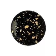 18mm Glass round cabochon by Puca® - Jet Gold Splash x1