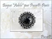 18mm Glass round cabochon by Puca® - Jet Gold Splash x1