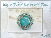 18mm Glass round cabochon by Puca® - Jet Gold Splash x1