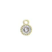 5 mm Mini zirconium oxide round charm in a mini balls setting Gold Tone/Crystal x1|raw }}