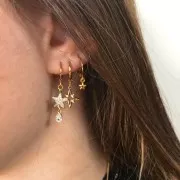 13x10mm Star spacer with zirconium oxide - Gold Tone/Crystal x1