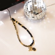 8x10.5mm Blue eye charm with zirconium oxide - Blue / Gold Tone x1