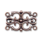 Rectangular filigree finding 25x16 mm Old copper tone x1