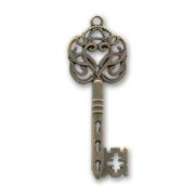 Key pendant 60mm Bronze tone x1