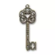 Key pendant 60mm Bronze tone x1