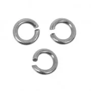 Jumprings open  5x1mm Antique silver tone x50