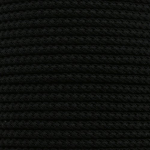 2mm braided polyester cord - Black x1m