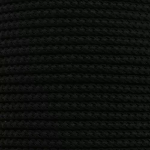 2mm braided polyester cord - Black x1m