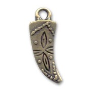 Shark tooth charm 27mm Bronze tone x1