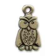 Owl charm 16mm Bronze tone x1