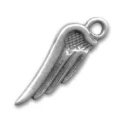 Angel wing charm 25mm Old silver tone x1