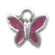 Enamelled butterfly charm 9mm Fuchsia x1|raw }}