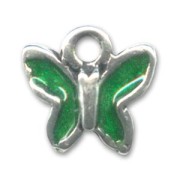 Enamelled butterfly charm 9mm Green x1|raw }}